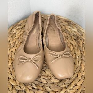 Anthropologie Seychelles Shoes Flat Breathless Vachetta Leather Ballet Flats tan